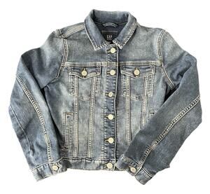 Gap Denim Jacket Kids XL Blue Denim Jean Snap Closures Long Sleeves Unisex